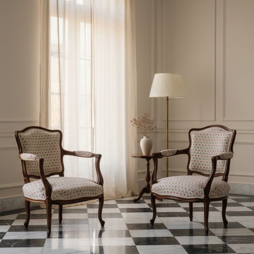Pair of Louis XV armchairs like new