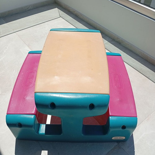 Little Tikes plastic picnic table used for kids