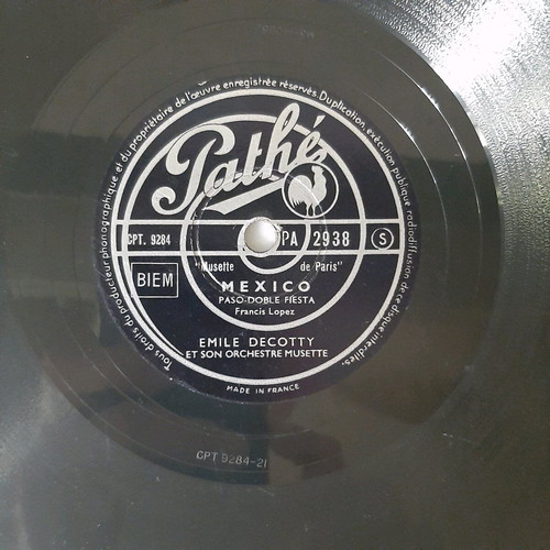 Latin 78 rpm record by Emile Gotty used, Bolero and Paso Doble