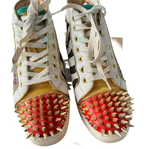 Christian Louboutin Lou Spikes sneakers μεταχειρισμένα, μέγεθος 37, μαύρα και πολύχρωμα