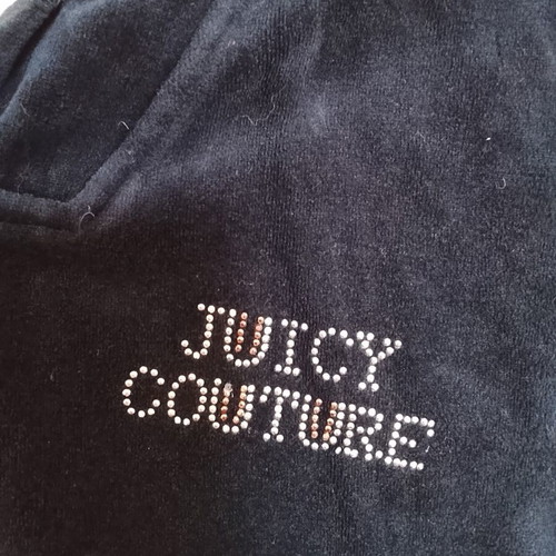 Juicy Couture Girls' Midnight Blue Velour Jacket with Rhinestone Logo used