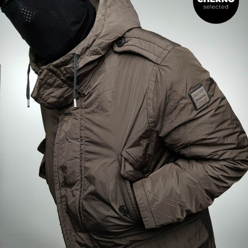 Dekker hooded goose down jacket XL like new, brown-gray