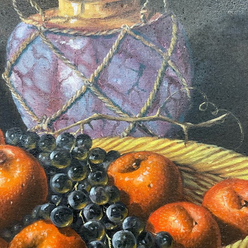 Dimitris Kourtis Oil Painting like new, Fruits on Table