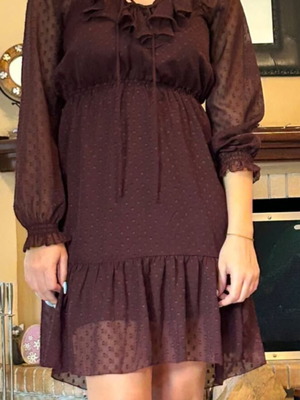 H&M dress used, romantic brown shade, light and comfortable