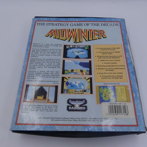 Midwinter Masters Of Strategy IBM PC game used, vintage big box