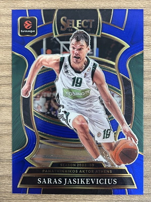 2025-26 Panini Select Euroleague Basketball Saras Jasikevicius card like new, blue