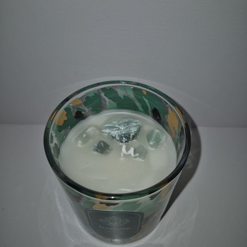 Green Aventurine Crystal Candle with Eucalyptus Scent