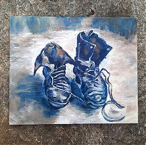 25×30 cm V. van Gogh inspiration , Old shoes, oil, canvas