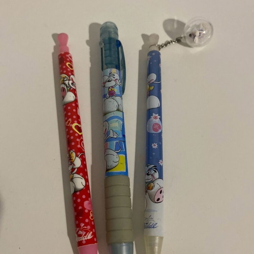Diddl pens used, pack of 3, vintage from Germany
