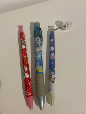Diddl pens used, pack of 3, vintage from Germany