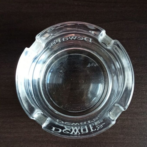 Glass Ashtrays Set of 3 Plus 1 Dewar's Collectible Used