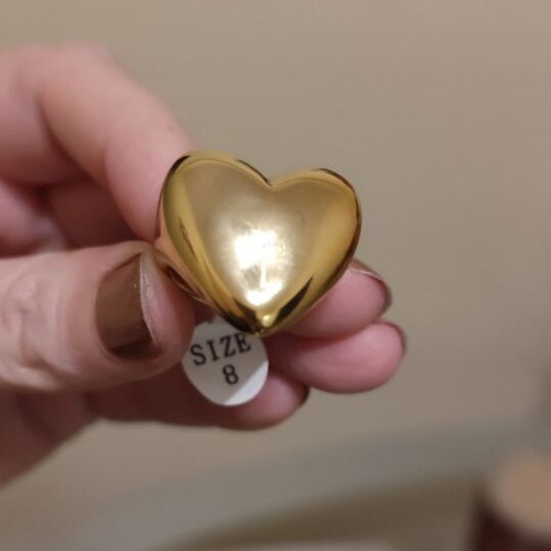 Heart ring new stainless steel gold color