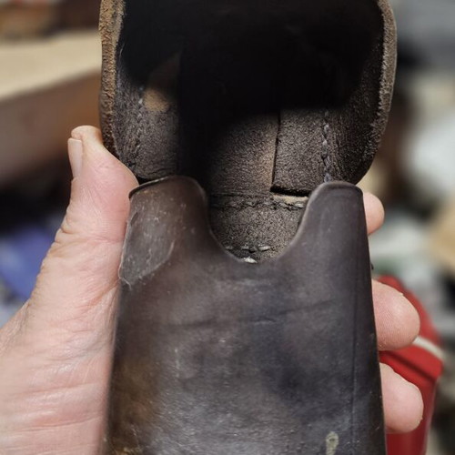 Vintage leather military equipment pouch used