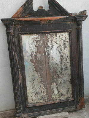 Wooden antique mirror used, very old
