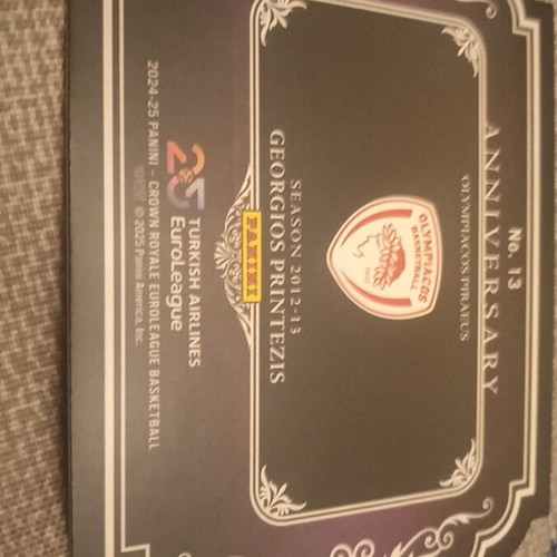 Georgios Printezis Panini Crown Royale Anniversary card numbered 49 new