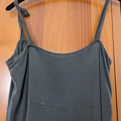 Long mako dress khaki used, draped fabric Mia