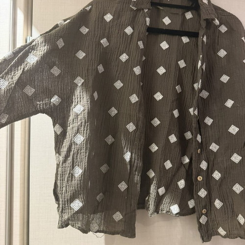 Zara shirt, green, size S / 36 / 8, linen-like