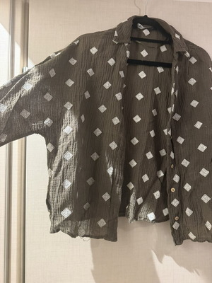 Zara shirt, green, size S / 36 / 8, linen-like