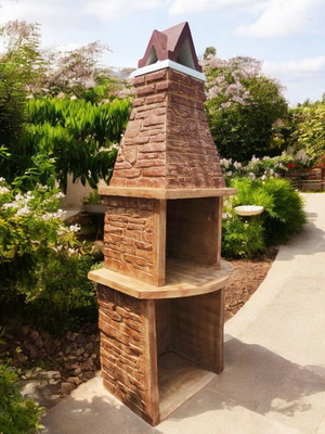 Lora Garden Concrete Outdoor Barbecue Beige and Brown