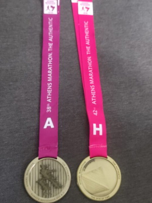 Marathon medals like new, authentic set of 2