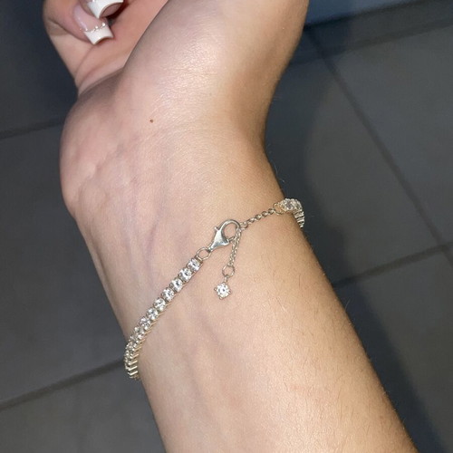 Pandora tennis bracelet, silver, 18cm