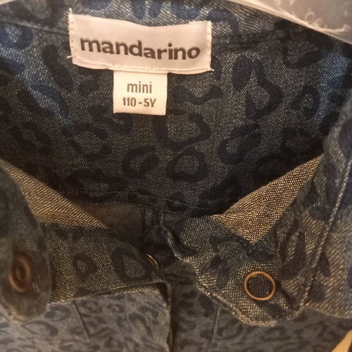Mandarino denim dress like new, size 5 years, blue-gray