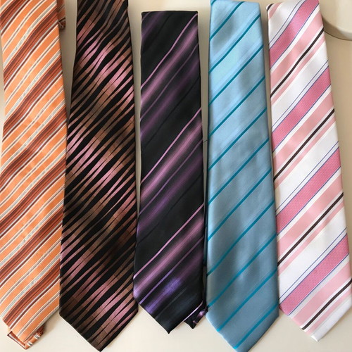 Men's ties striped bundle of 5 like new, multicolor