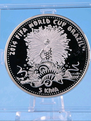 Silver Coin 5 Kina 2014 FIFA World Cup proof new 20g