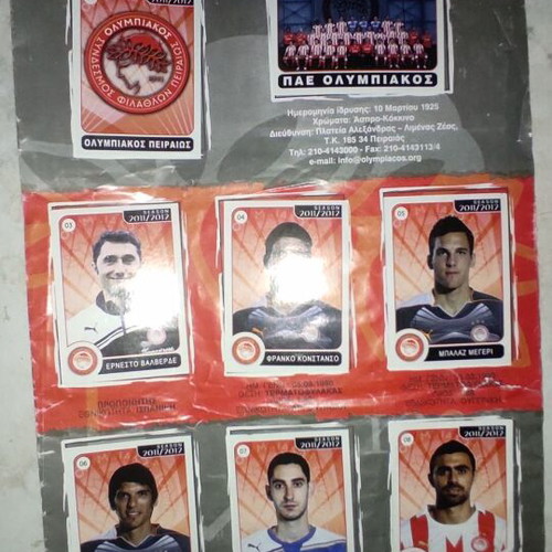 Olympiacos sticker album 2011-12 season used collectible