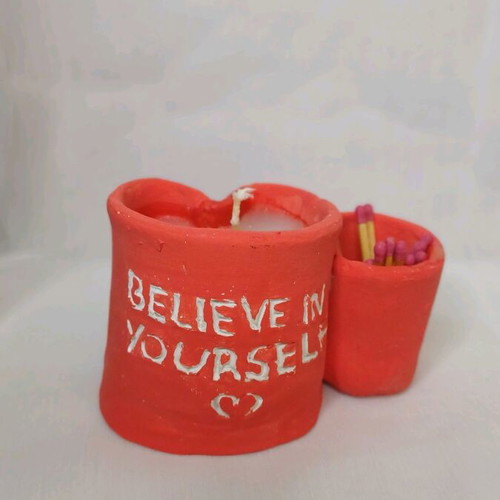 Handmade Clay Candle Believe in Yourself new