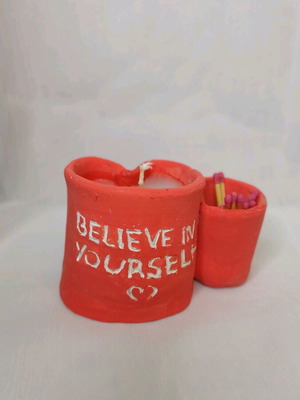 Handmade Clay Candle Believe in Yourself new