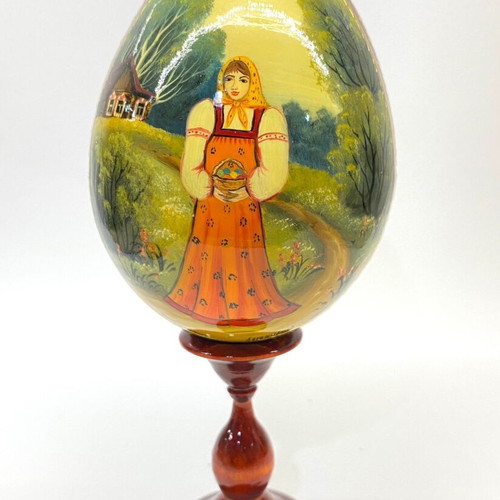 Artistic Easter egg "Girl with a basket of Easter eggs" new