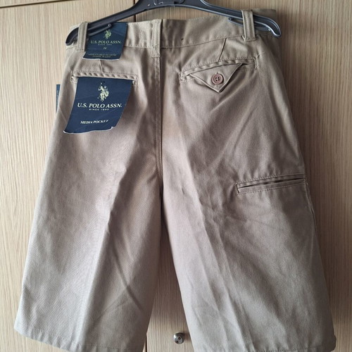 U.S. Polo Assn. Boys' Chino Bermuda Shorts New Beige Size 14