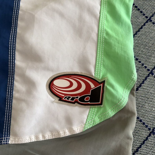 RRD men's long swim shorts size S new, white and blue