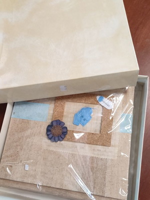 Baptism photo album new, 30x30 cm, paper leaves with rice paper