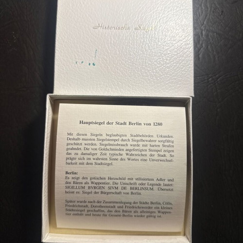 Historical Berlin Seal 1280 Collectible Set in Luxury Box New