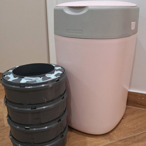 Tommee Tippee Twist and Click diaper disposal bin like new, pink