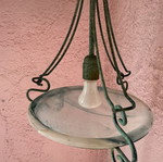 Metal ceiling light with opaline detail