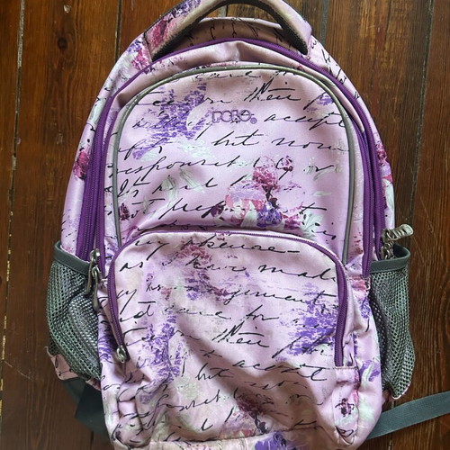 Polo school backpack like new, pink with designs and back support