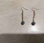 Gold Dangle Earrings new, surgical steel with beads