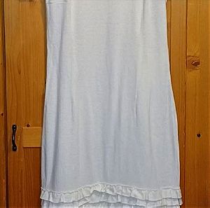 Rinascimento White knit dress with flower details and ruffles size xl