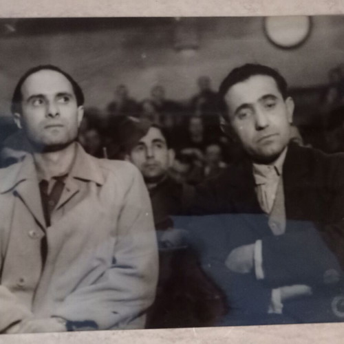 Historical photo of war criminals Kaltsev and Ravali trial, 1946