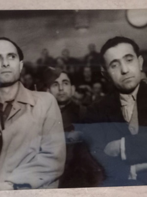 Historical photo of war criminals Kaltsev and Ravali trial, 1946