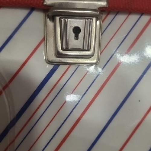 Vintage school bag with retro football design