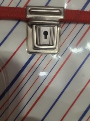 Vintage school bag with retro football design