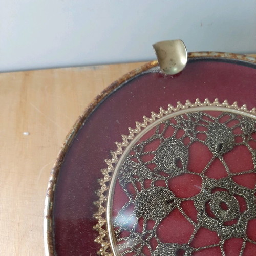 Embroidered ashtray used from 60s-70s for vintage decoration