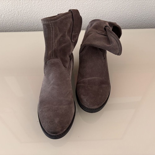 Suede ankle boots slouchy taupe size 38 like new
