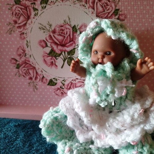 Doll with Handmade Dress and Hat New
