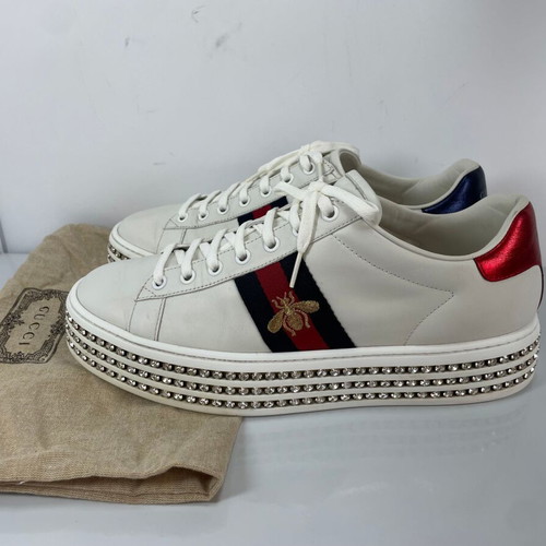 Gucci Ace Crystal Sneakers white size 40 like new