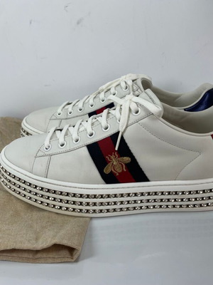Gucci Ace Crystal Sneakers white size 40 like new